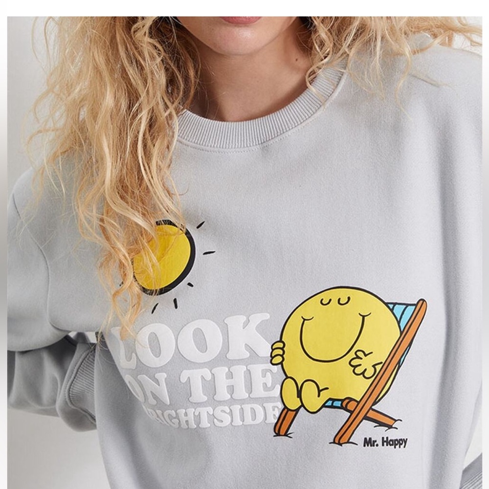Pacsun Samii Ryan Little Miss Look On The Bright Side CrewNeck Sweatshirt Sz M